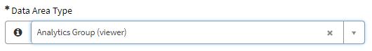 Screenshot of Data Area Type dropdown